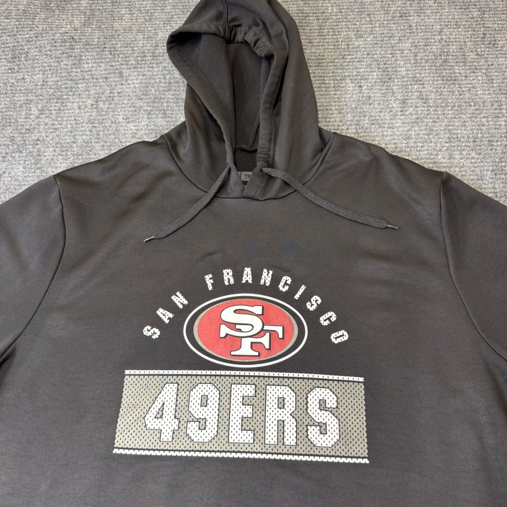 San Francisco 49ers Team ‎ black Hoodie Mens 2XL NFL Football Pullover - Picture 3 of 16